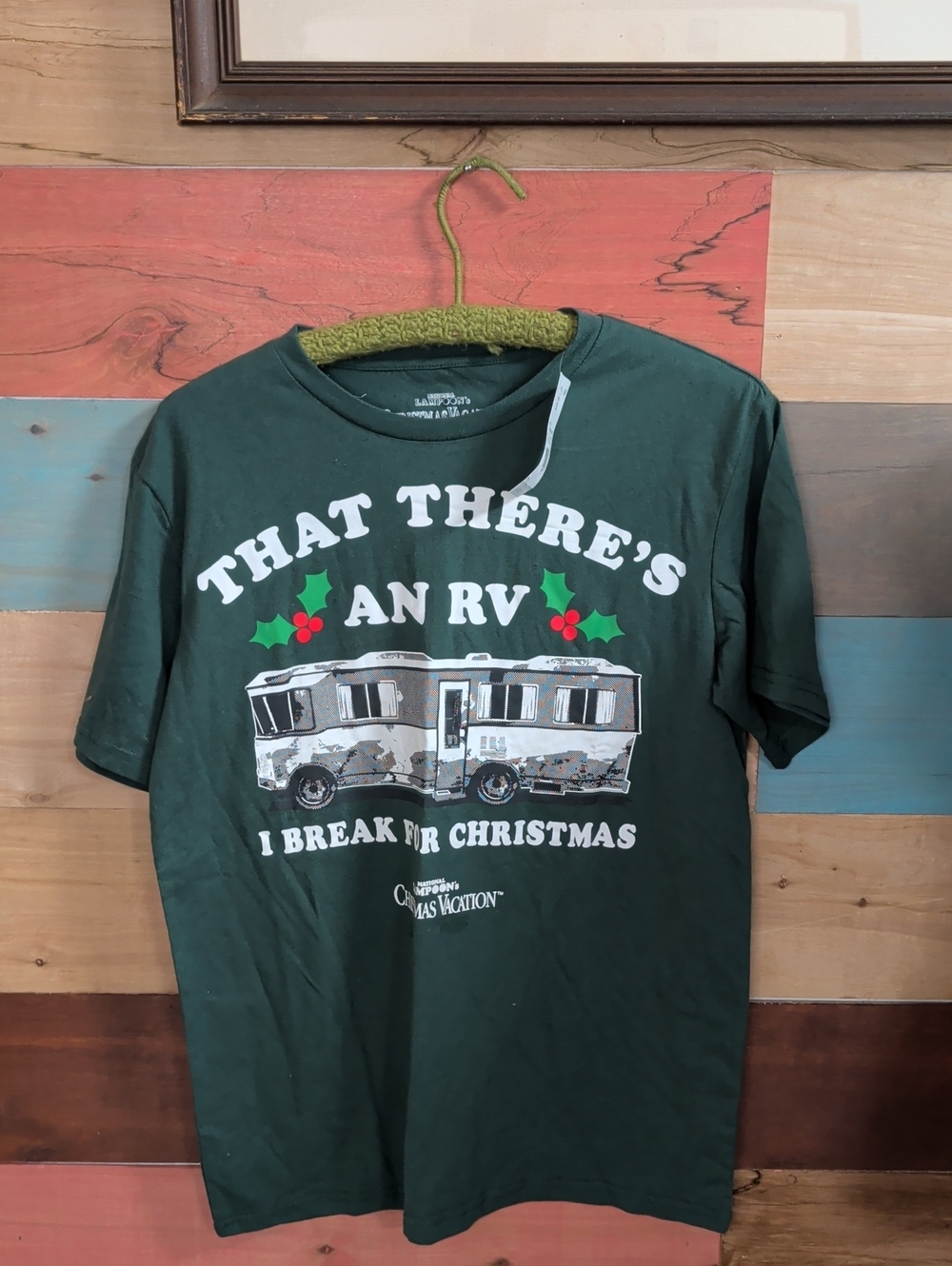Vintage-Style Dark Green Holiday RV Graphic Tee